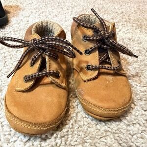 Vintage McBaby Brown Leather Soft Sole Shoes Booties Size Infant 2